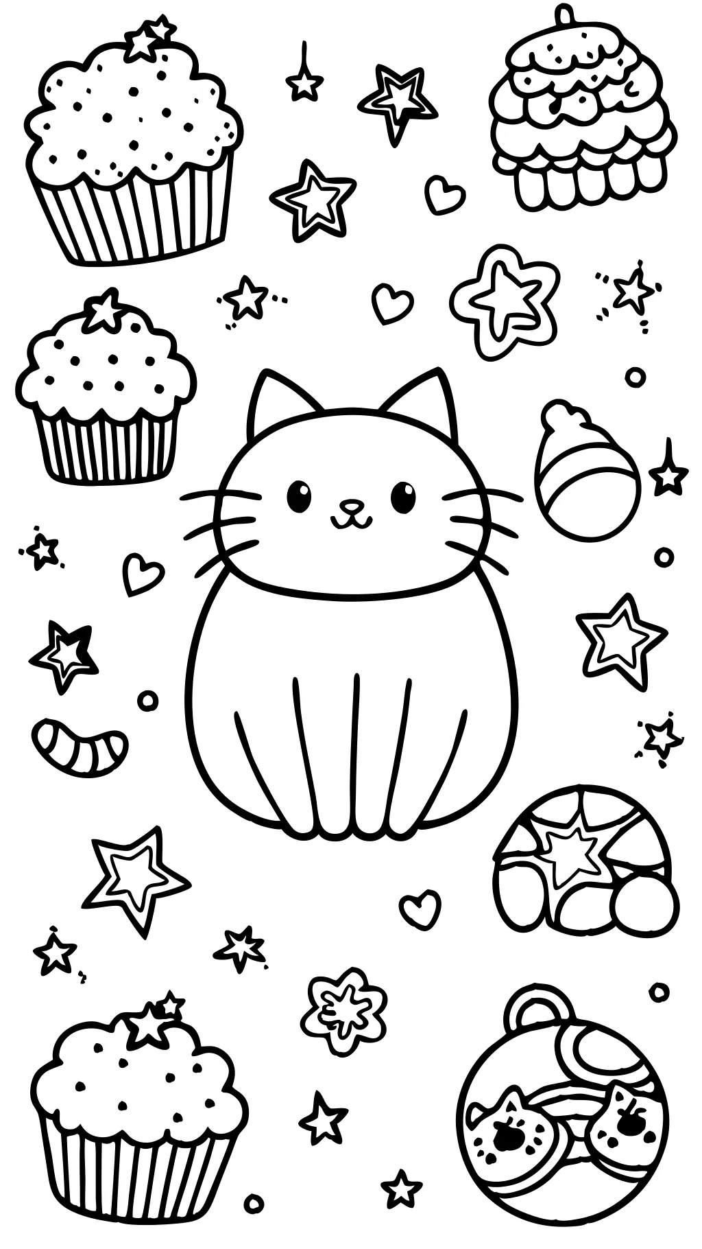 Página para colorear de gato pusheen